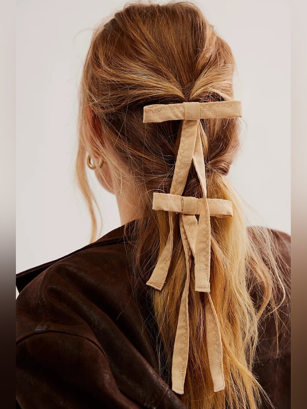 NWT Free People Ivory Lovely Bow Set of 2 Hair Accesory